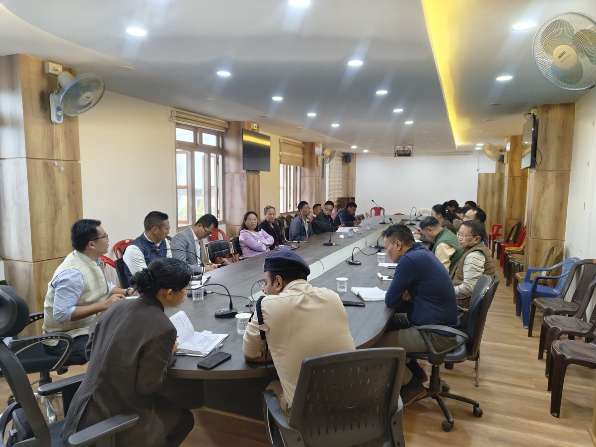 DcSenapati's tweet photo. In anticipation of the upcoming monsoon season, the District Disaster Management Authority (DDMA), Senapati, convened a series of critical preparedness meetings chaired by Mamoni Doley, IAS, Deputy Commissioner and Chairperson of the DDMA. https://t.co/3HNRb5u1Nv