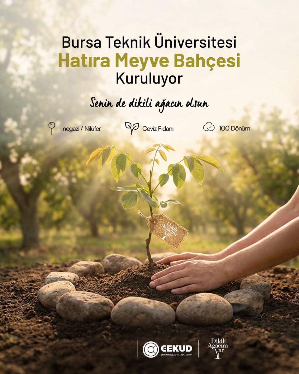 BursaTeknikUni's tweet photo. BTÜ Hatıra Meyve Bahçesi için bir fidan da senden olsun 🌱

Geleceğe nefes olacak, kalıcı bir iz bırakacak bu projeye sen de katıl.
Bir fidanla başlayan bu yolculuk, yarının yeşil mirasına dönüşsün 🌿

Senin de dikili bir ağacın olsun.

Bağış yapmak için 🔗https://t.co/ufN3LT2SsA

#BTÜ #HatıraBahçesi #GeleceğeNefes
