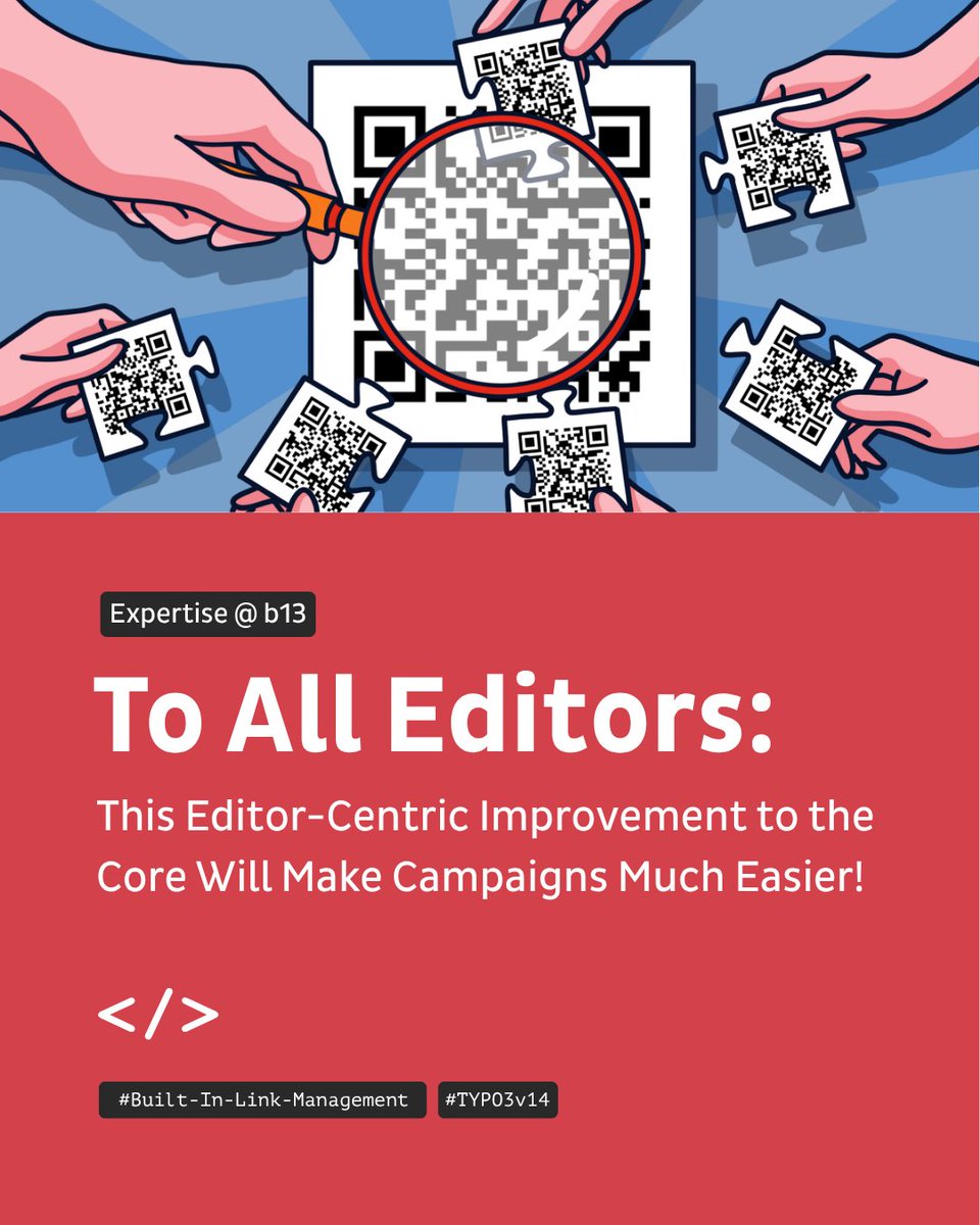 weareb13's tweet image. ❓ Are you still using external QR code services to create codes for print materials or events? 
b13 developed a solution that even lets you generate a QR code before the final target exists!  🧠

👉 b13.com/qr-codes-in-ty…

#TYPO3 #QRCode #DigitalMarketing #CMS #WebDevelopment