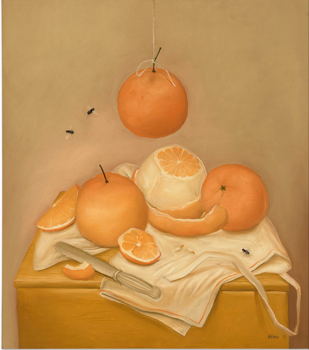 AniSWISSarts's tweet image. Fernando #Botero (Columbian, 1932-2023) - Oranges, 1970