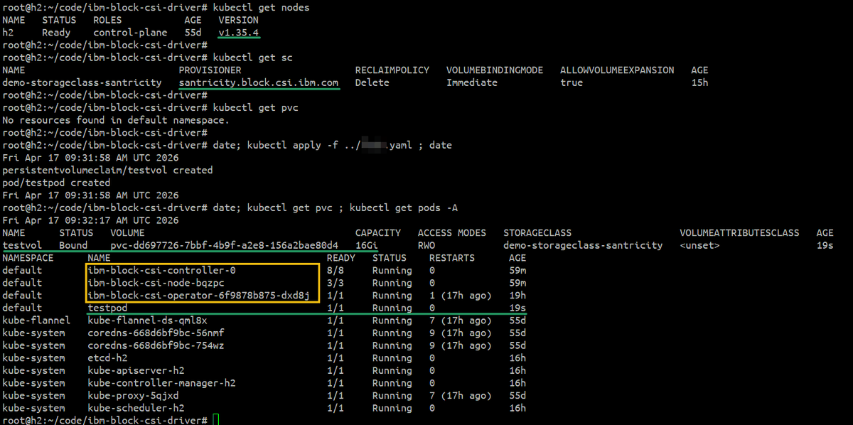 ScaleoutSean's tweet photo. IBM Block CSI driver 1.13.1 came out earlier this week. 
After a bit of patching, it even works with NetApp E-Series. I like that. https://t.co/g9hTX6xm48