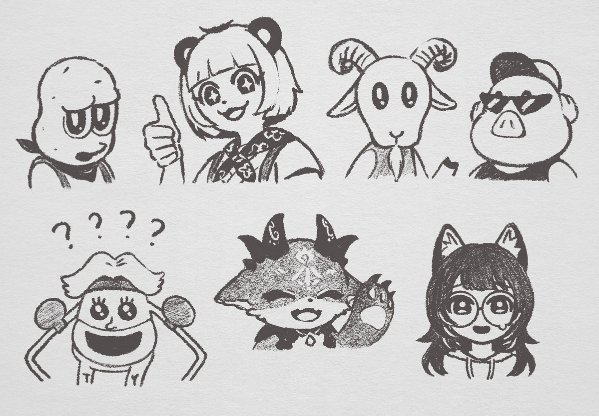 映画リストのために下3名初めて描いたんですが難航