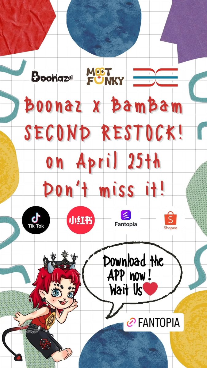 260417 |©️boonaz_meetfunky’s IG Story 

                Boonaz x BamBam
              SECOND RESTOCK! 
                     on April 25th 
                     Don't miss it!

#BoonazxBamBam #Boonaz 
#BamBam #뱀뱀 <a href="/BamBam1A/">BamBam</a> 
<a href="/BAMBAMxBAMMIE/">뱀뱀 BamBam</a>