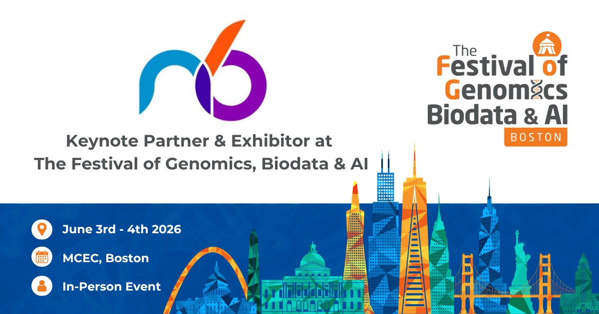 FLGenomics's tweet image. We are delighted to share that @n6_iconPCR will be joining us as a Keynote Partner at The Festival of Genomics, Biodata &amp;amp; AI in Boston this summer! Catch their talk on June 3. More info: hubs.la/Q04cvHxg0 #FOGBoston #genomics #biodata #AI