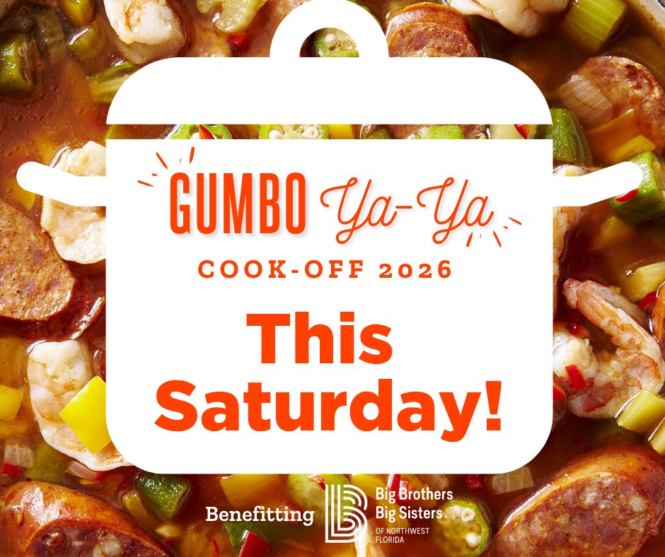 bbbsnwfl's tweet photo. Save $5 and grab your ticket NOW! 
Tickets for Gumbo Ya-Ya are just $15 online, but they’ll be $20 at the door. Join us at Seville Quarter in downtown Pensacola THIS Saturday from 4:00–6:00 PM for a delicious cooking competition.
Get your tickets here: https://t.co/7rQGLuhe8Y https://t.co/rIMZPp6V4e