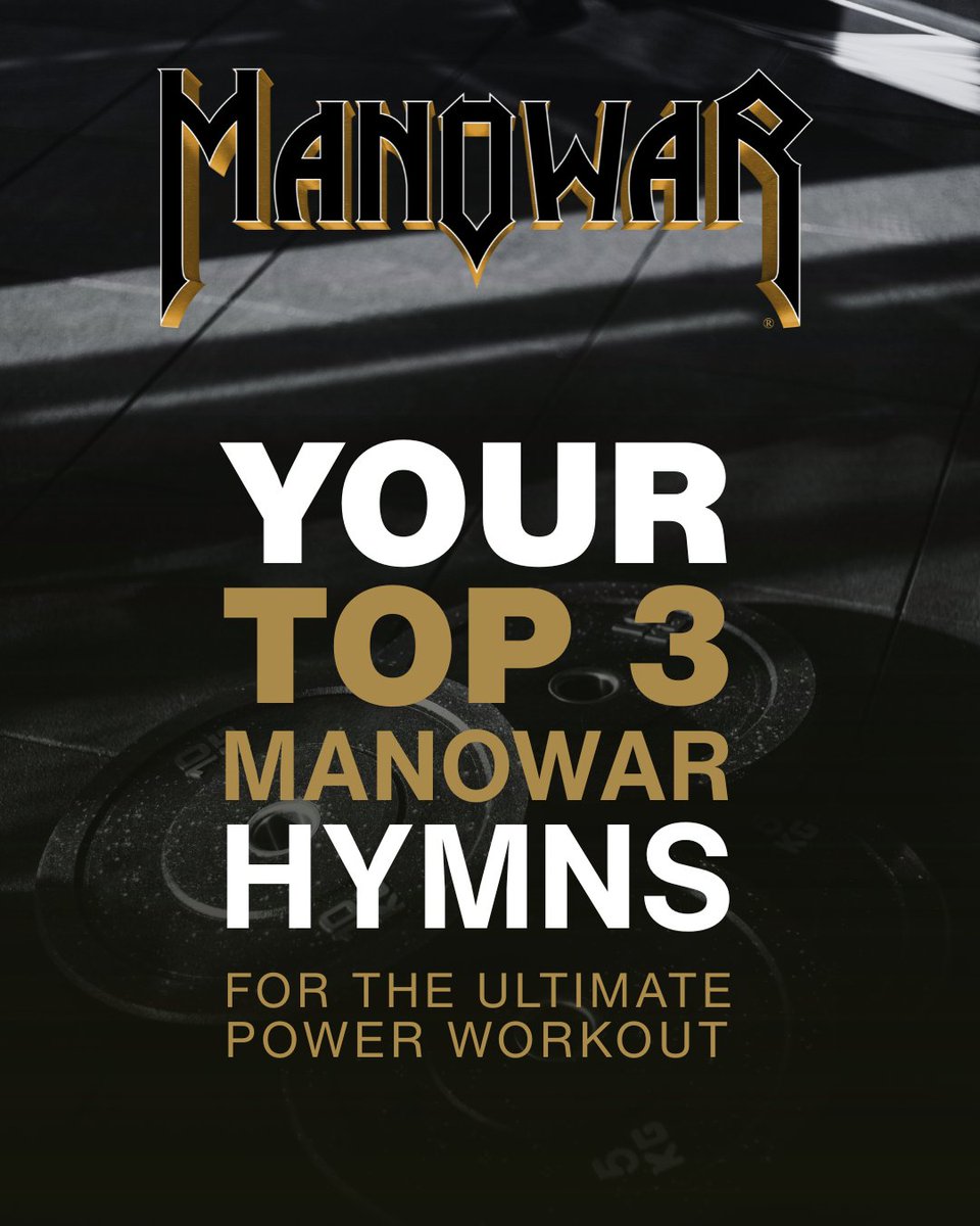 manowarband's tweet image. When the weight feels crushing and the fire burns in your lungs, only true hymns can carry you beyond the edge. 🔥 
Which 3 MANOWAR hymns are a must for your battle in the gym? ⛓️ ⚔️
Share your sacred trinity below. 👇 
#MANOWAR #WarriorSpirit #HeavyMetalGym #IronWill