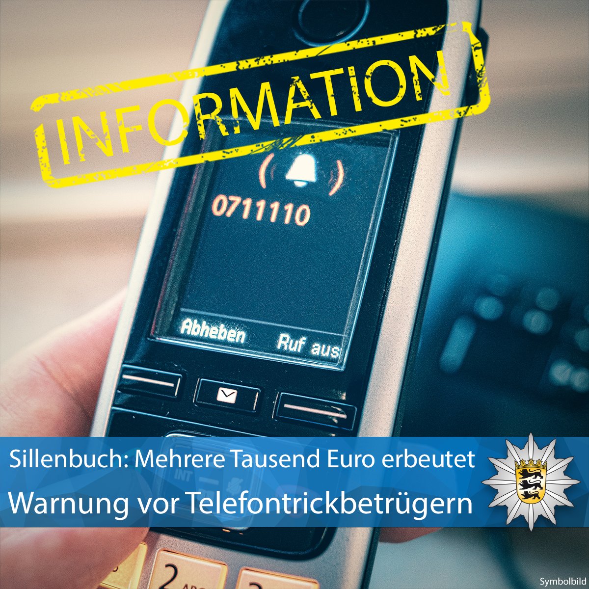 PP_Stuttgart's tweet image. #Sillenbuch +++ Aktuelle Warnung +++ Unbekannte Telefontrickbetrüger haben am Donnerstag gegen 17.30 Uhr eine 87-jährige Seniorin um Goldmünzen im Wert von mehreren Zehntausend Euro betrogen. Bitte warnt Eure Angehörigen. Zur PM ▶️ sohub.io/b2sa Eure #Polizei #Stuttgart