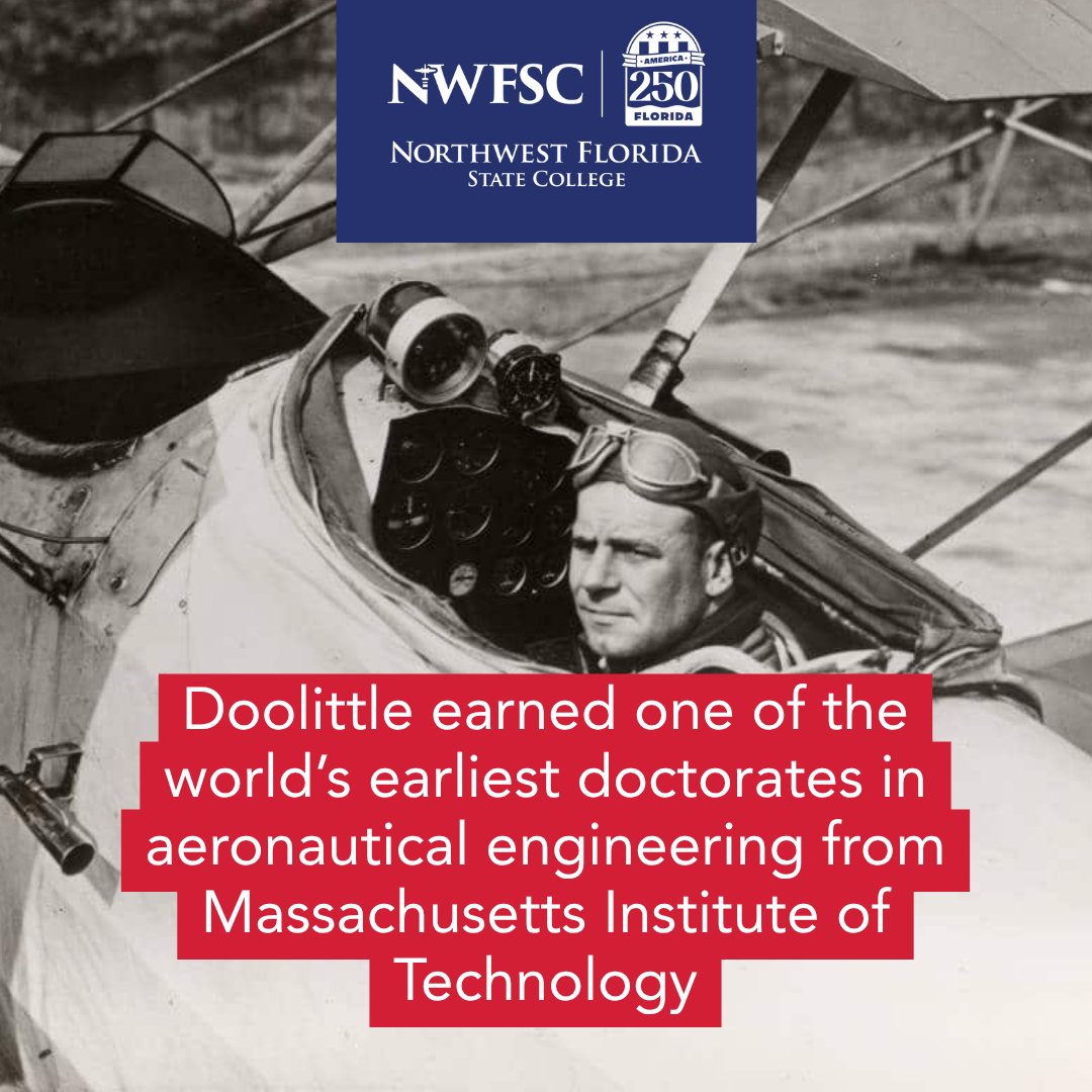 nwfstatecollege's tweet photo. History knows him as a hero. Aviation knows him as a pioneer. But who is Jimmy Doolittle? ✈️

#JimmyDoolittle was a #trailblazer, #militaryleader, and #inspiration behind the Raider spirit. From the first blind flight to leading the 1942 Tokyo Raid, his #legacy still inspires today. 🇺🇸

#JimmyDoolittle #RaiderNation #America250atNWFSC #America250 #AviationHistory