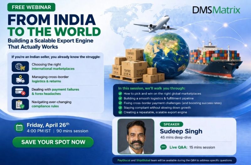 DMSMatrix's tweet photo. Ready to take your business global—but stuck in the chaos of exports?

📅 Save your spot now: https://t.co/J9TPoqqAwq

If you’ve been thinking about going global, this is your sign to start doing it #DMSMatrix https://t.co/gvXWeBTr73