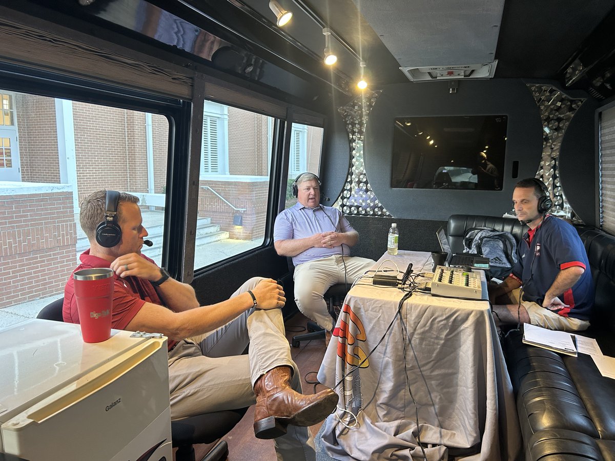 1055wnsp's tweet photo. We headed out to @UMSWright for a stop on our 2026 Dr. Christopher Mullenix Spring Drive series and talked to some Bulldogs coaches about their teams! Presented by Tobias &amp; Comer Law, Rich's Car Wash and L &amp; S Air Conditioning! https://t.co/aKWt6d4egk