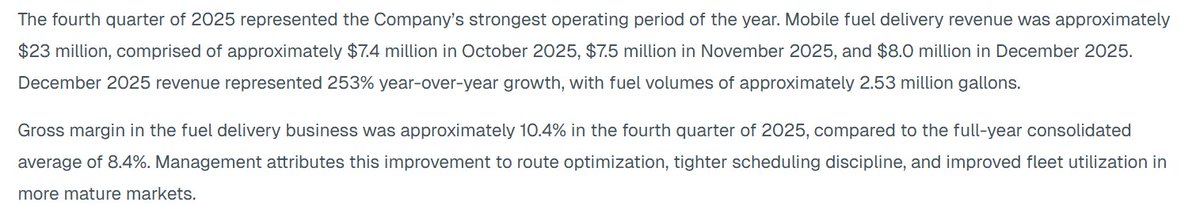 TapeTheoryX's tweet photo. $NXXT The market is still missing the key point.

The company is already generating around $8.0M in revenue on 2.53M gallons, or about $3.16 per gallon.
At the same time, Q4 fuel margin came in at 10.4%, while full-year revenue hit $81.8M (+195%).
And even after that, the stock still managed to move +52.9% in just 3 days.

Now look at what happens in a stronger pricing environment of around $4.13 per gallon.
On the same exact volume, monthly revenue moves up to roughly $10.45M.
That is about +$2.45M added on top with no increase in gallons.