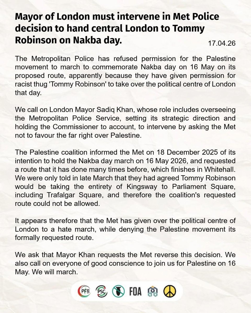 Stop the War Coalition tweet media