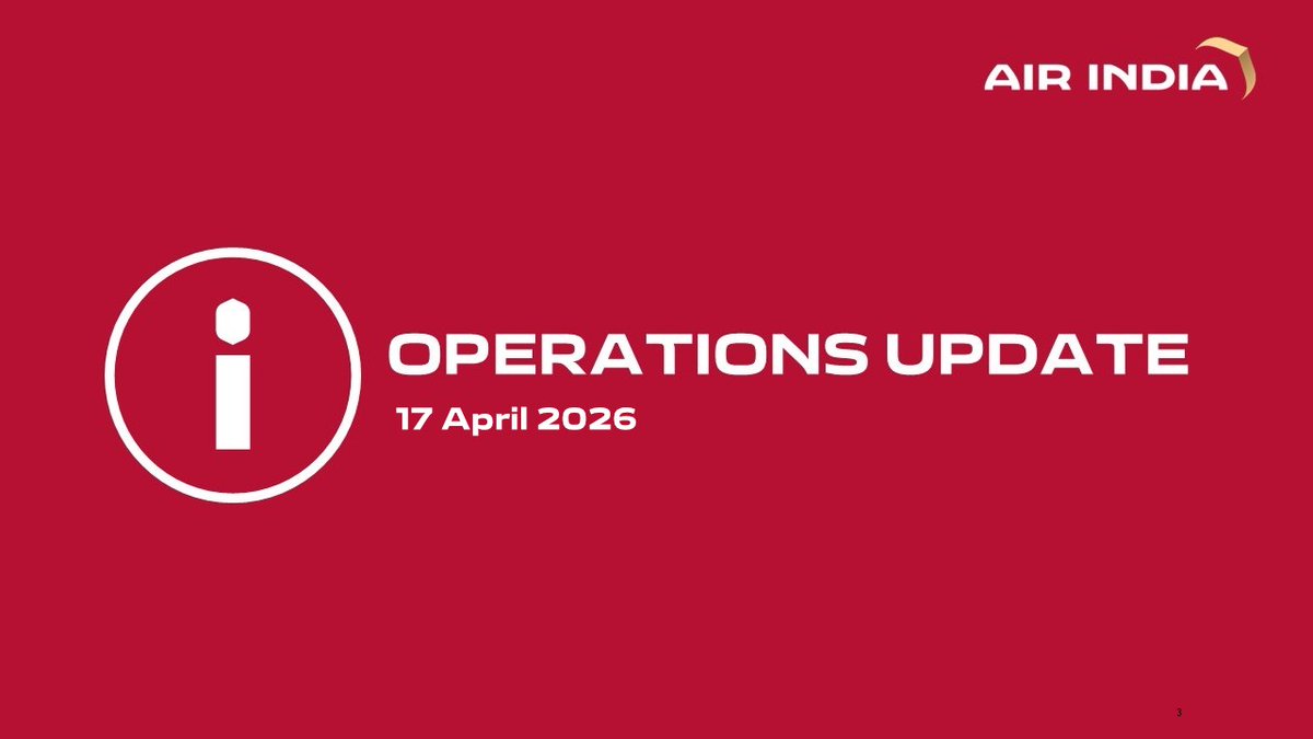#TravelAdvisory

Air India and Air India Express will continue to operate select flights to and from West Asia on 18 April 2026, as per regulatory approvals.

Customers are requested to check the latest flight status on the Air India and Air India Express website or mobile app