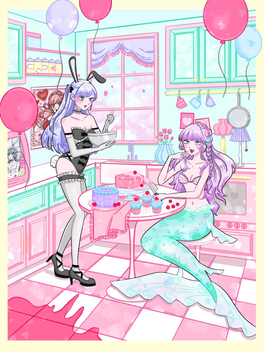 onlymoon20000's tweet photo. 👯‍♀️🎂🧜‍♀️
#イラスト #illust  #IYN #IYN企画に参加します https://t.co/mZ5CfNYL2O