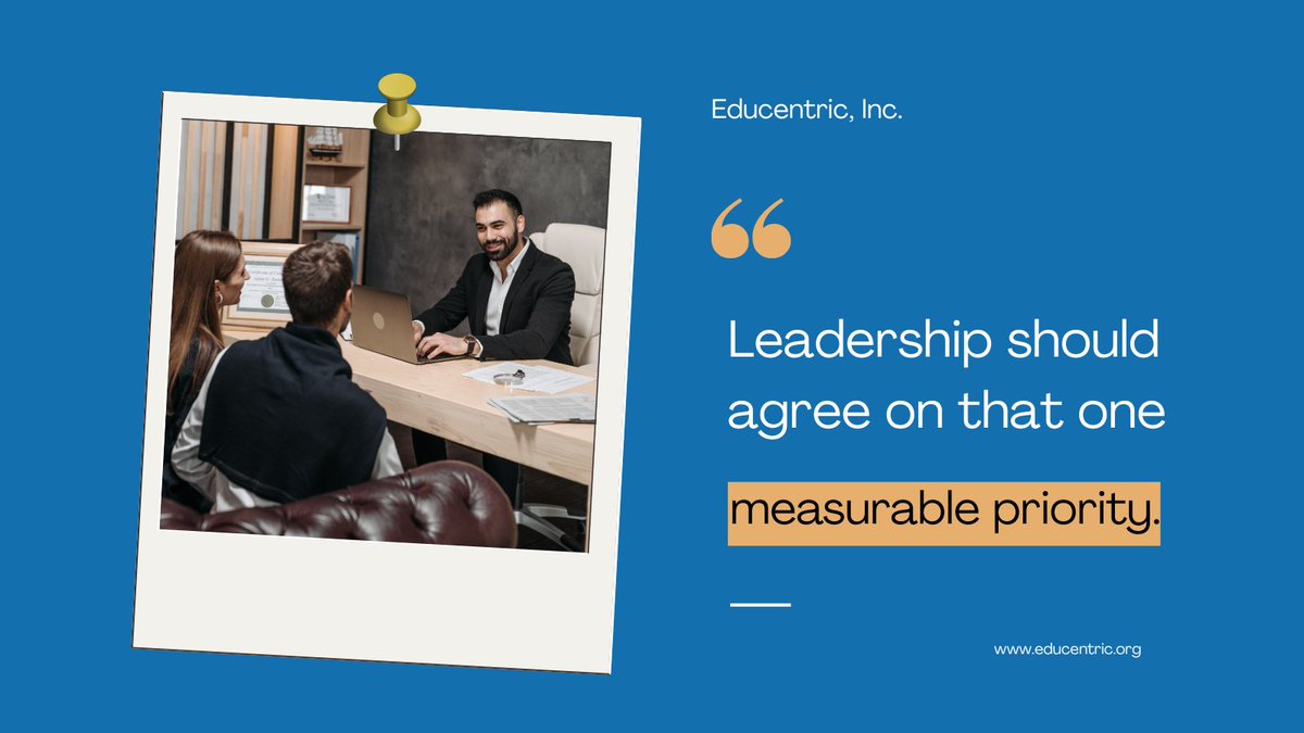 educentric_org's tweet photo. When leadership teams agree on one measurable priority and return to it consistently, momentum builds. That is what we are seeing in districts that commit to focused execution. #Educentric #BoldSchools https://t.co/qx87acCRim