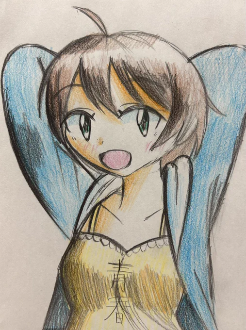 NEWGAME!の篠田はじめを描きました! 意外とデカい #ニューゲーム #NEWGAME #篠田はじめ