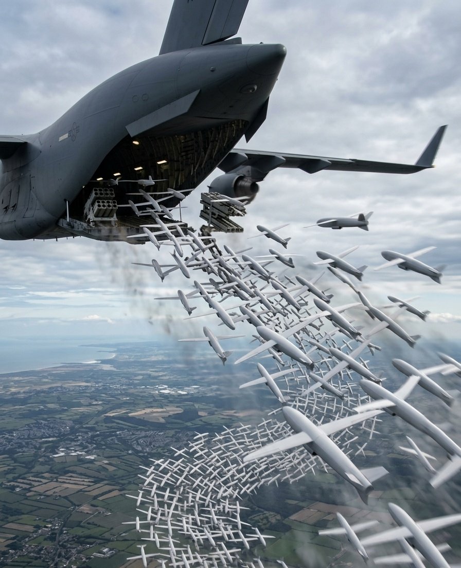 NewsIADN's tweet image. Delhi-based #VEDAAeronautics is developing Air Dropped Canisterised Swarm (ADC-S) Drones for the #IAF.