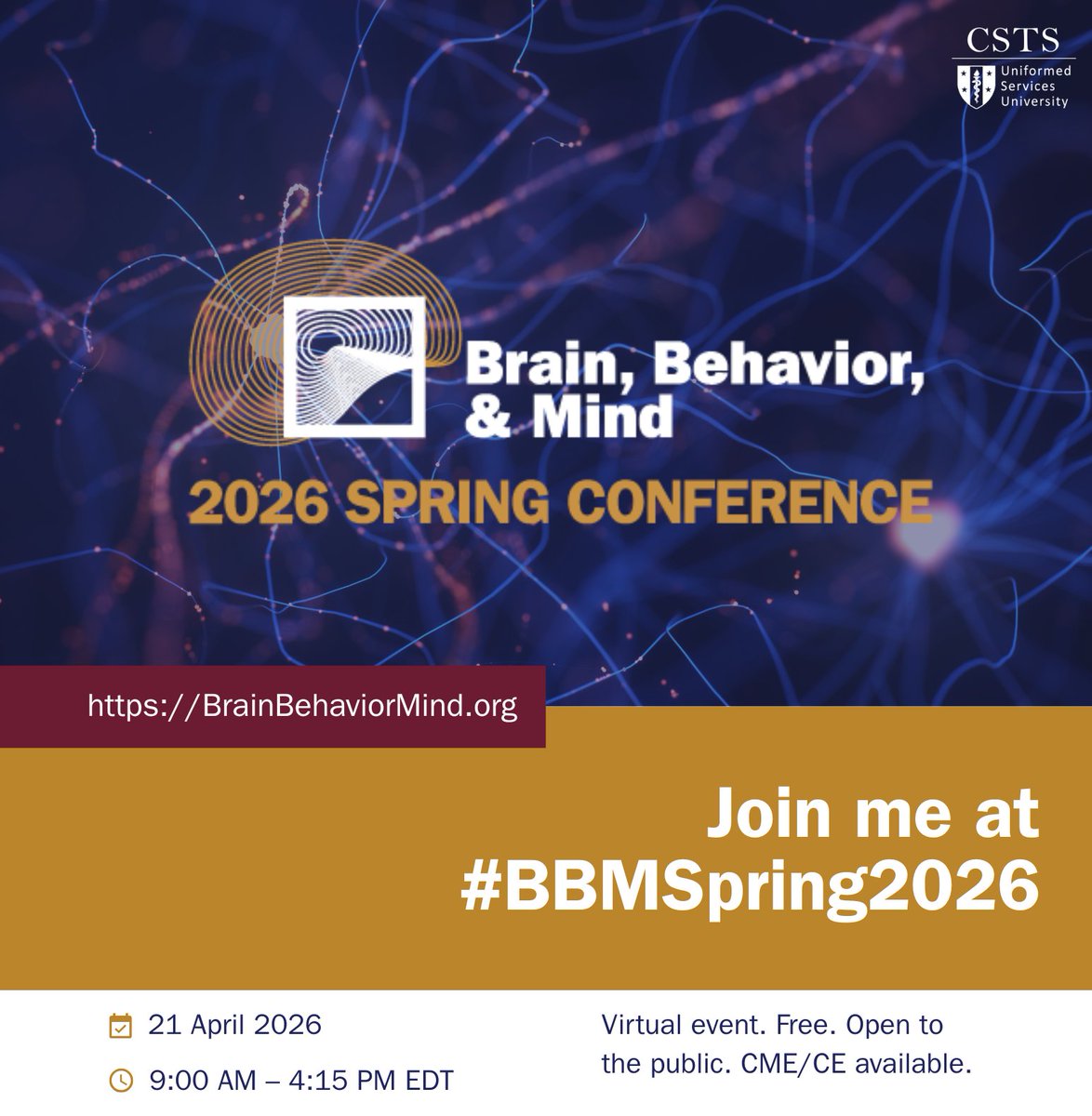 NEA_CFNetwork's tweet photo. Creative Forces will be represented at #BBMSpring2026 on April 21.

Creative Arts Therapist Rebecca Vaudreuil, MSW, EdM, MT-BC, will present two posters supporting military-connected communities.

Learn more: https://t.co/o0ZZoht8rB https://t.co/FBSn4ia4GK