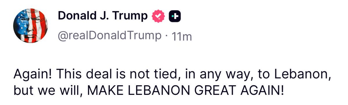 🇺🇲🇱🇧 Trump: We Will Make Lebanon Great Again!