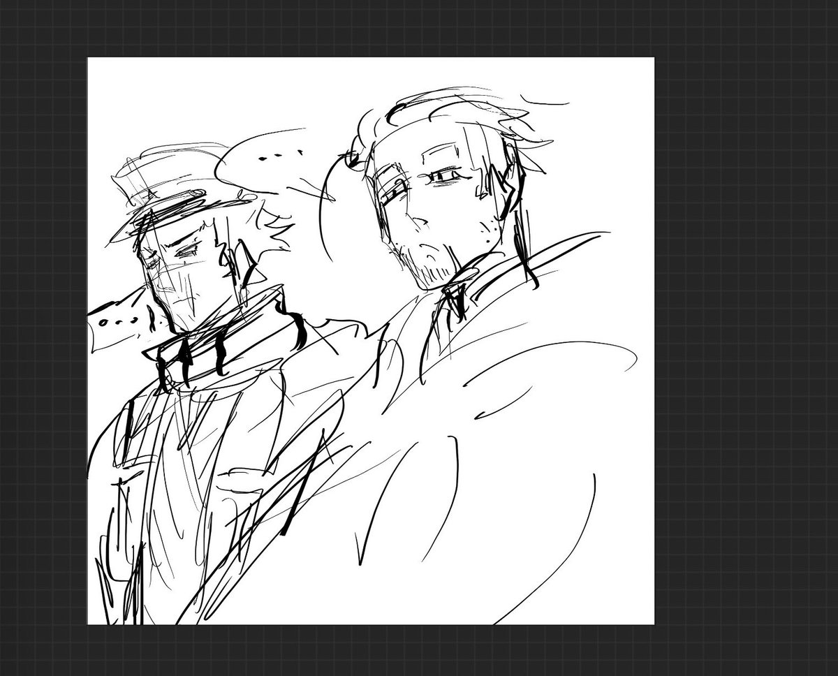 VILEVALENTINO's tweet photo. Sugio, another Sugio I drew for myself on my strawpage because I’m a loser chud, and a not even polished worked on Ogata because ugh #goldenkamuy https://t.co/wqggZqoiHy