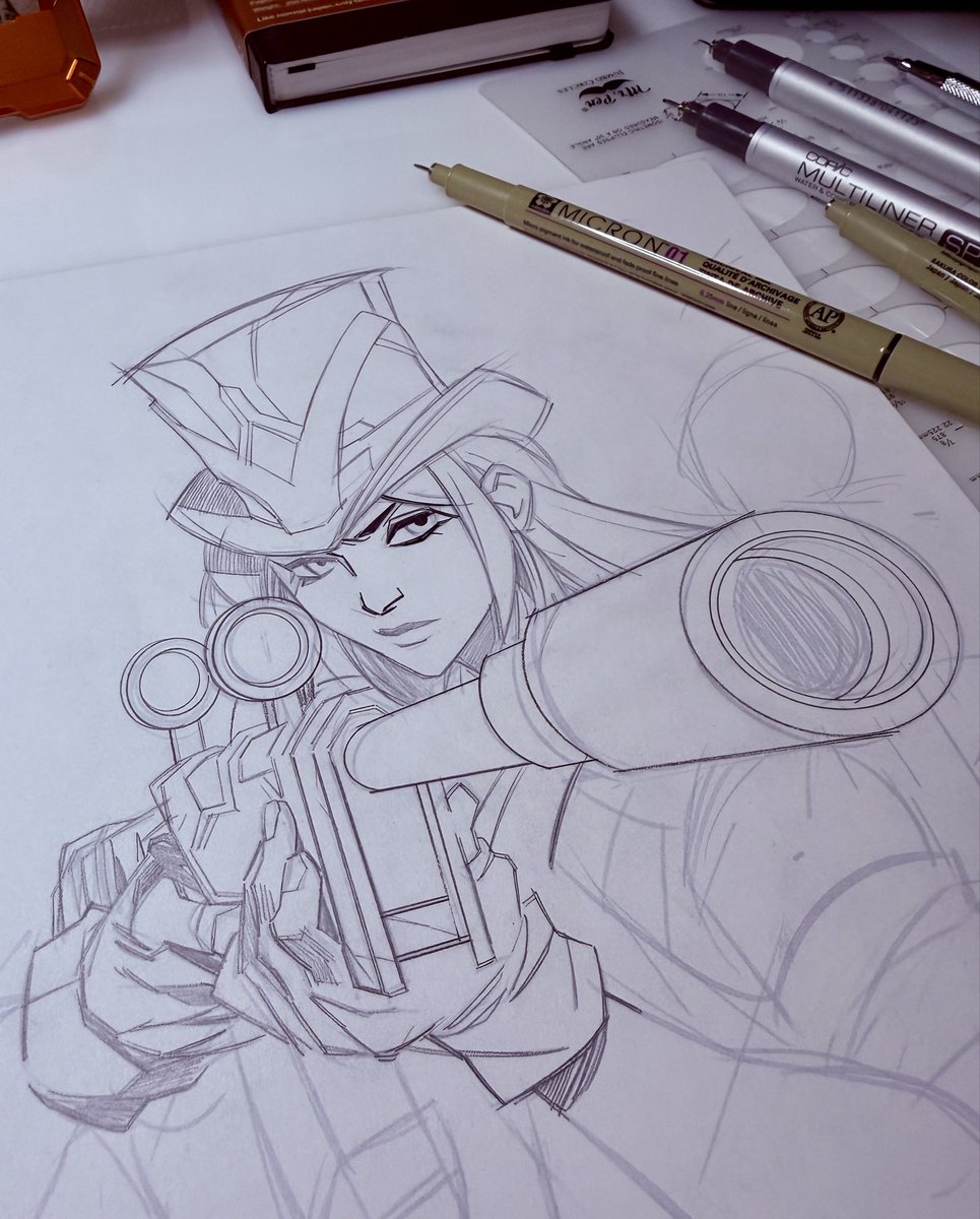 Hichamhabchi's tweet image. Cait's late Con commission wip. 
I don't usually do commissions, but it was a good excuse to draw a traditional league character. 🤓 #leagueoflegends