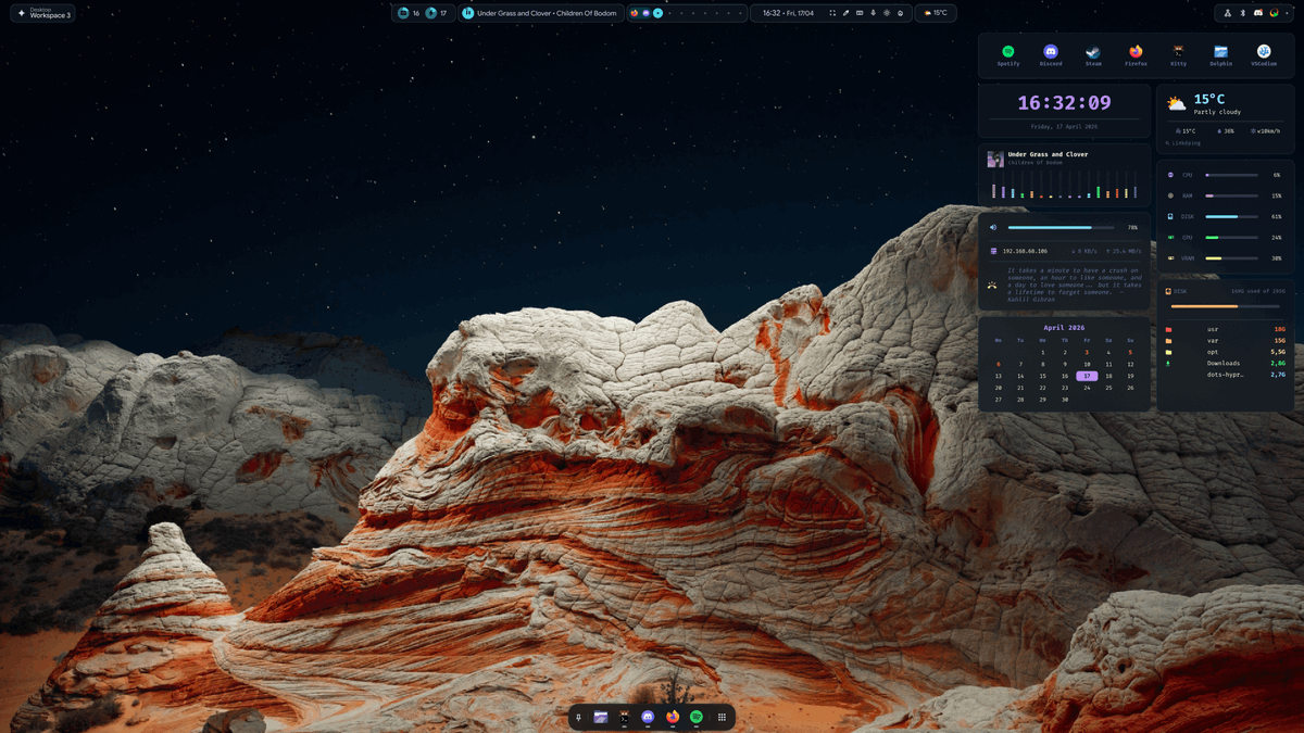 bot_unixporn's tweet image. [Hyprland] Finally switched to Linux on my desktop
Link: redd.it/1so31k8

#unixporn #linux #screenshot