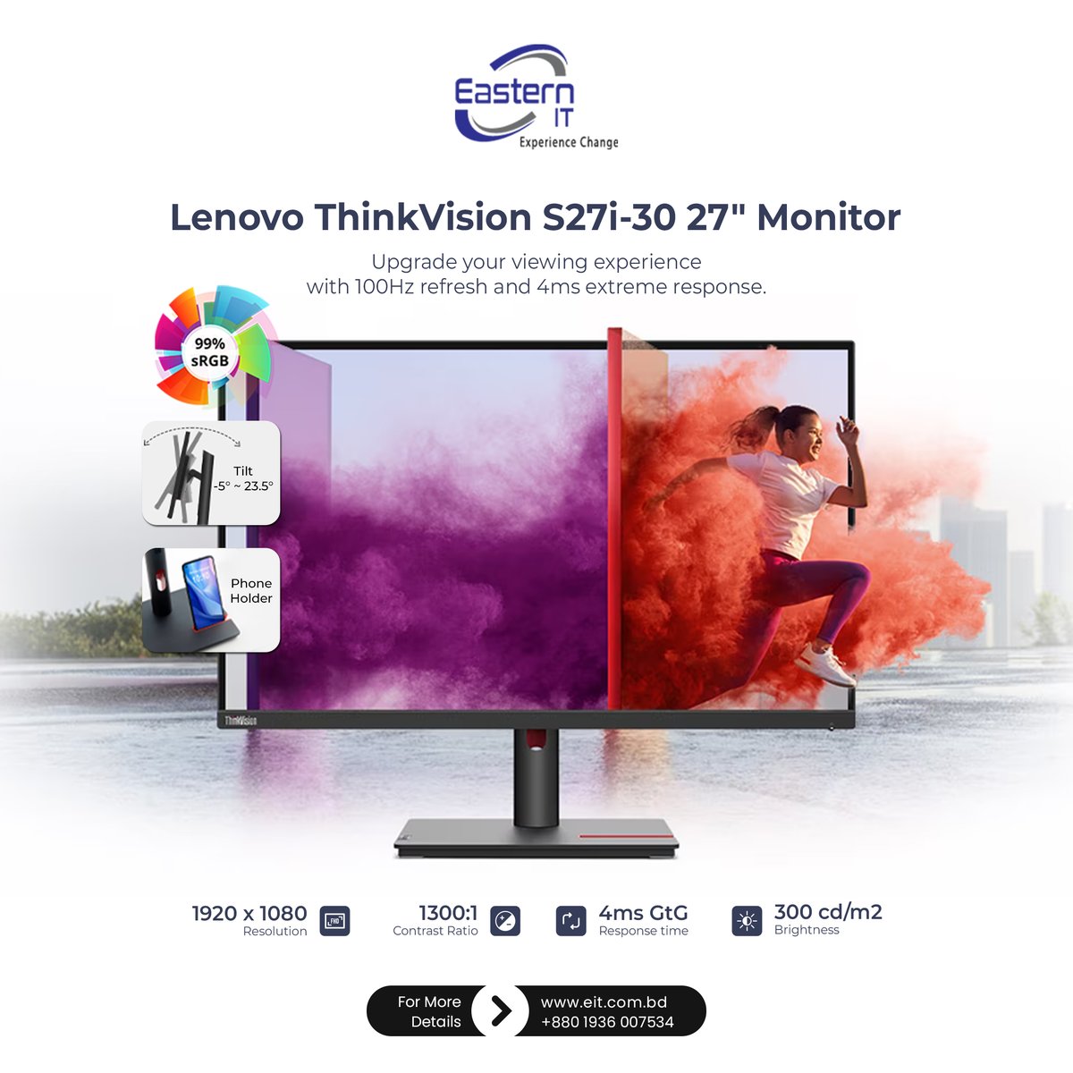 easternitbd's tweet image. ✨A bigger view changes how you think.
🖥️𝐋𝐞𝐧𝐨𝐯𝐨 𝐓𝐡𝐢𝐧𝐤𝐕𝐢𝐬𝐢𝐨𝐧 𝐒𝟐𝟕𝐢-𝟑𝟎 𝟐𝟕 𝐈𝐧𝐜𝐡 𝐌𝐨𝐧𝐢𝐭𝐨𝐫 - 100Hz smoothness.
🌟Designed for focus.
🌐eit.com.bd/lenovo-thinkvi…
📞+𝟖𝟖𝟎𝟏𝟗𝟑𝟔𝟎𝟎𝟕𝟓𝟑𝟒
#EasternIT #LenovoThinkVision  #Monitor