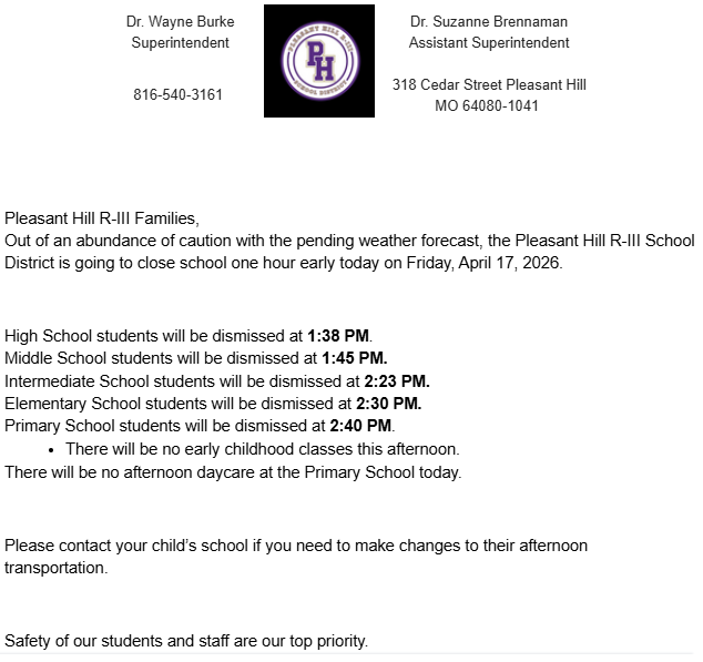 Pleasant Hill R-III tweet media