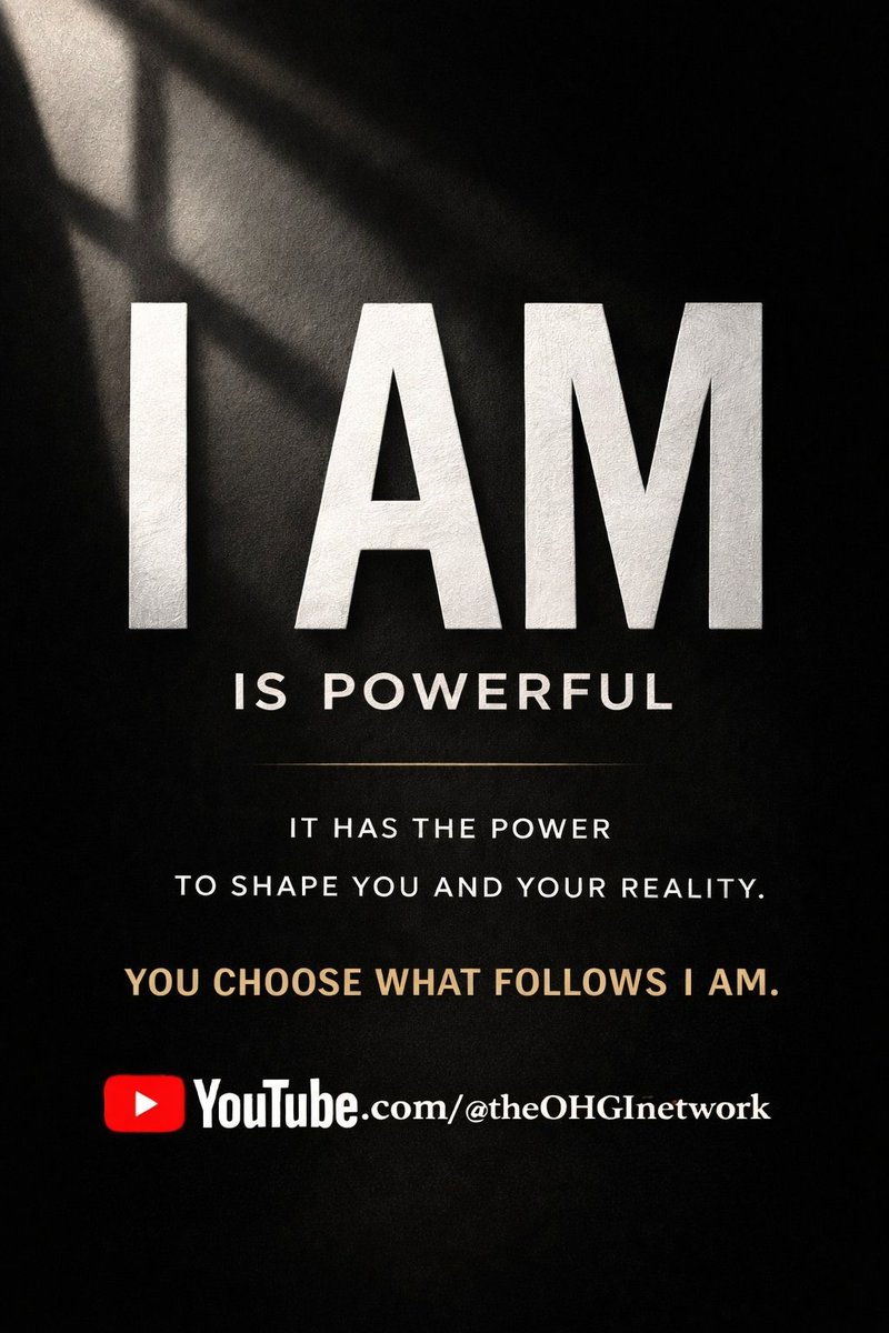 LuciusFinn7's tweet image. “I AM” is powerful.

It shapes identity. It directs behaviour. It influences outcomes.

The words you choose after “I am” quietly build the person you become.

Choose them with intention.

Elevate on Purpose 

#Mindset #Identity #SelfMastery 

YouTube.com/@theOHGInetwork