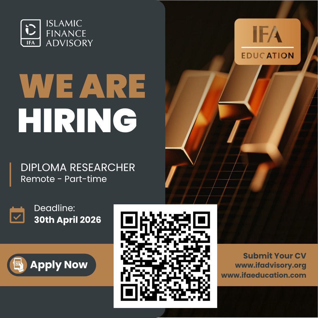 if_advisory's tweet photo. 📢 Passionate about Islamic finance and research?

Join IFA Education as a Diploma (Level 5) Researcher and help shape high-quality, Shariah-aligned learning content for our flagship programme.

🕒 Part-time | 💻 Remote (UK) |

Apply now 👇
https://t.co/1dwxBICYcE https://t.co/GjdYIP7poy