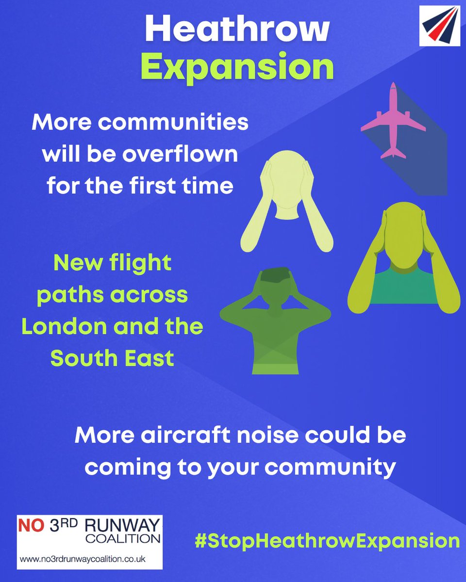 Communities around Heathrow already face the highest aircraft noise levels in the UK. This is a public health issue with research showing communities are exposed to a higher risk of stroke and heart disease. Heathrow expansion would increase these risks. 
#NoThirdRunway #Noise