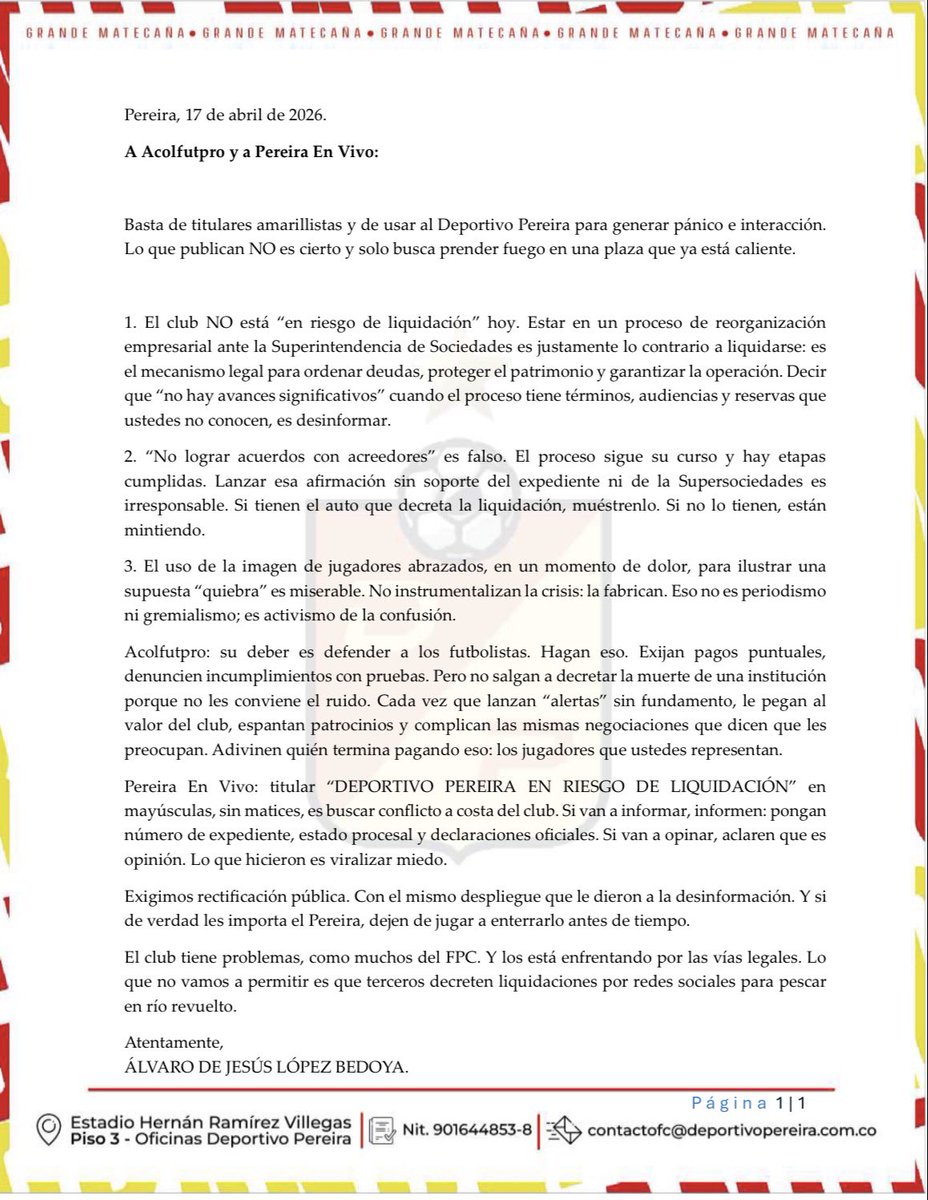 Deportivo Pereira 🐺 tweet media