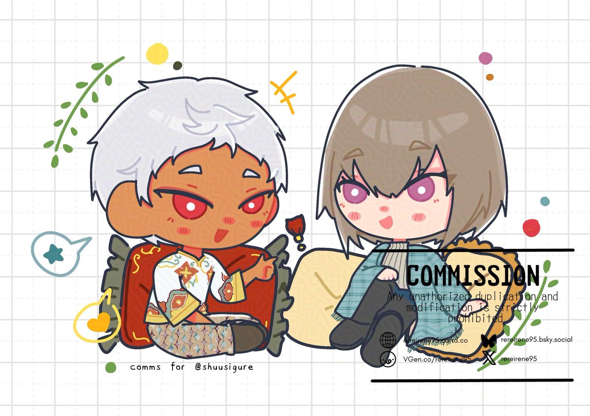 Chibi Couple for Shuu. Thank you for your support 💃💖 

× Do not generate my art using AI or feed it to AI ×
_____