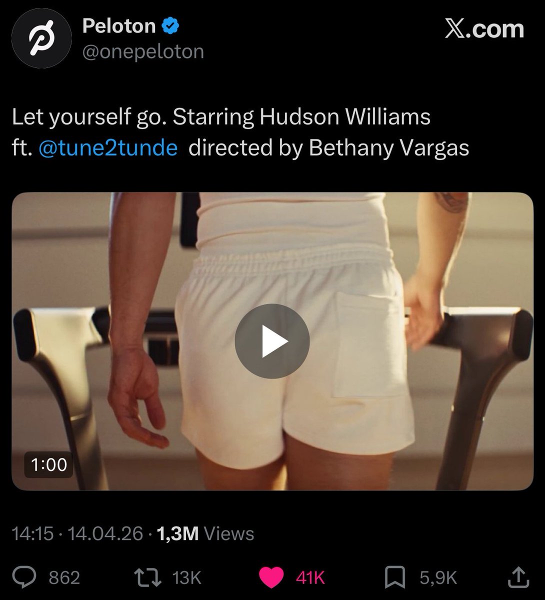 hudsonwlove's tweet image. The Hudson Williams x Peloton campaign is a huge success, gathering millions of views across different platforms in just 3 days 🏋🏻❤️