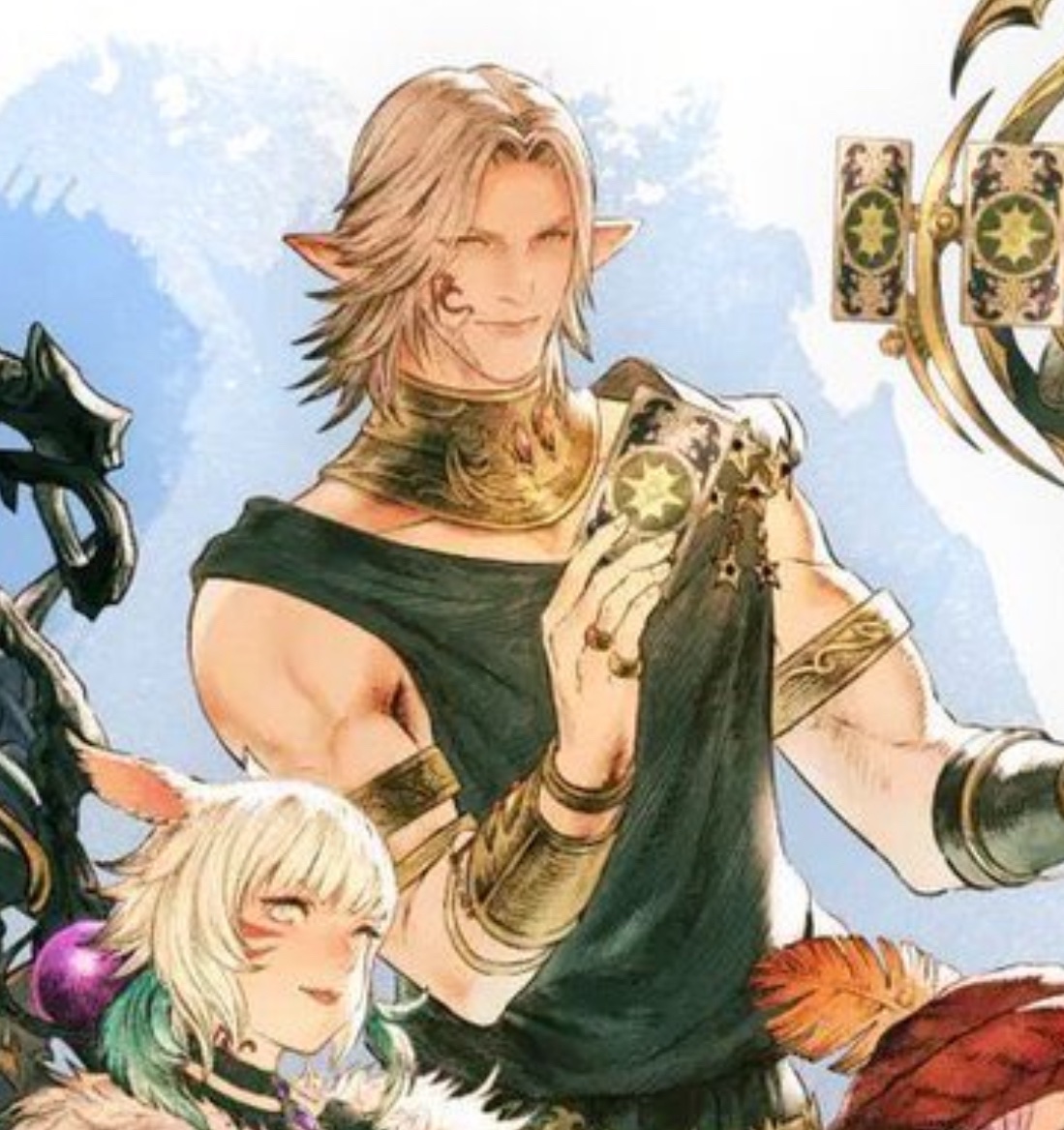 Look at Urianger’a biceps. Throwing cards is heavy work #ffxiv