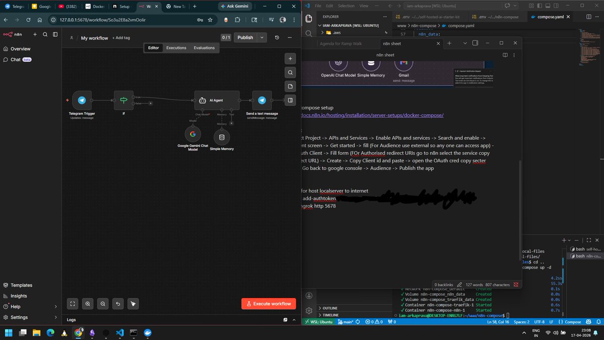 Arkaprava_dev's tweet image. Just started with n8n today.

Current progress: 
Local setup: Done
Component basics: Learned 
Basic logic: Working
ngrok tunnel: Active

#n8n #lowcode