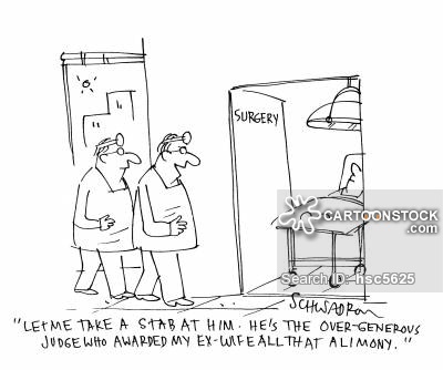 RRAFamilyLaw's tweet image. Friday Funny:  "Let me take a stab at him - he's the over-generous judge who awarded my ex-wife all that alimony"  #fridayfunny #divorce #spousalsupport #alimony #familylaw