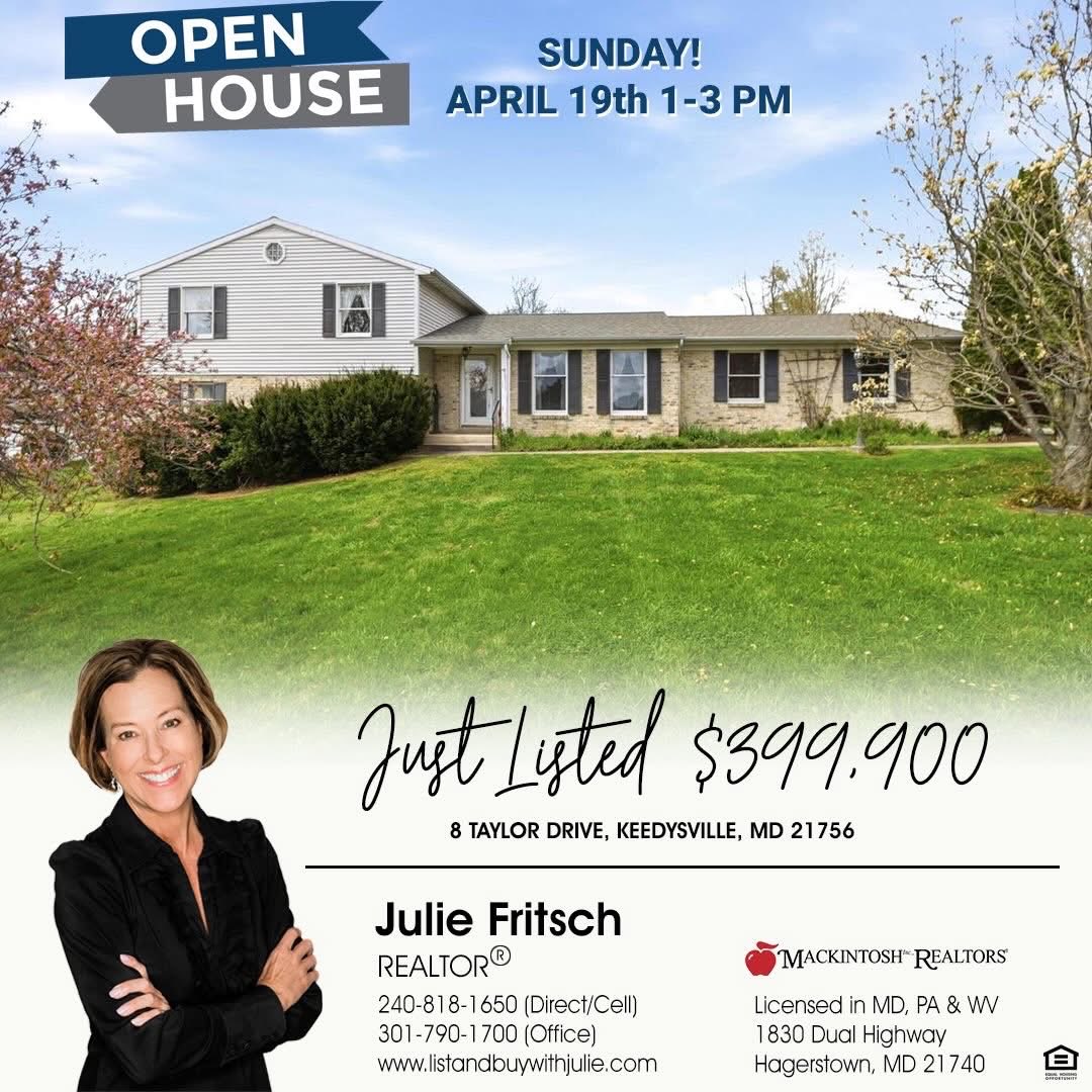homeswithjulie's tweet image. 🏡 OPEN HOUSE! This Sunday, April 19th from 1-3pm! 🏡 Welcome home to this lovingly maintained, nearly 3,000 sq. ft. split-level home on a manageable half acre lot in the charming town of Keedysville. #openhouse #openhousesunday #takeatour #homeforsale