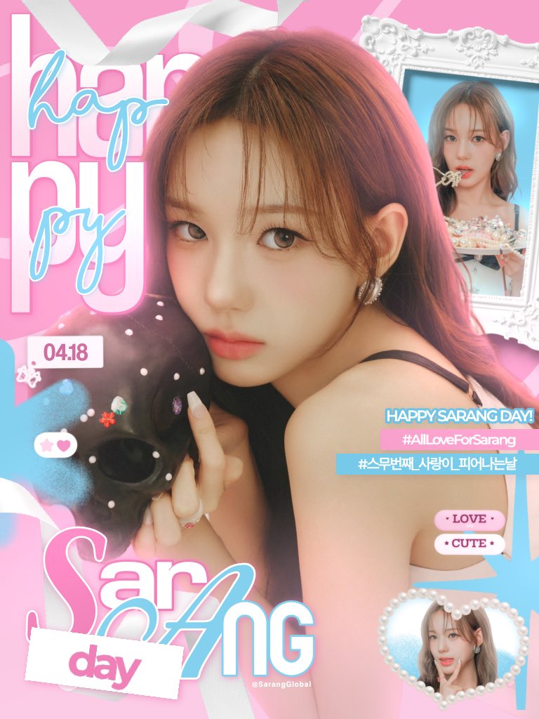 SarangGlobal's tweet photo. 🎂[260418] HAPPY BIRTHDAY 

Happy 20th Birthday to our lovely dimpled puppy our all-rounder Sarang 💗

Words can’t fully express how much we love you and how much you mean to us. Watching you grow and bloom into the person you are today fills us with so much pride. You bring so much warmth, happiness, and love just by being you.

On your special day, we hope you can feel just how deeply loved and cherished you are. May this year bring you endless happiness, beautiful moments, and everything your heart wishes for. We’ll always be right here by your side, cheering, supporting, and loving you every step of the way.

Happy Birthday our sweetest Sarangie 💖

Tags to use : 

HAPPY SARANG DAY

#스무번째_사랑이_피어나는날
#AllLoveForSarang