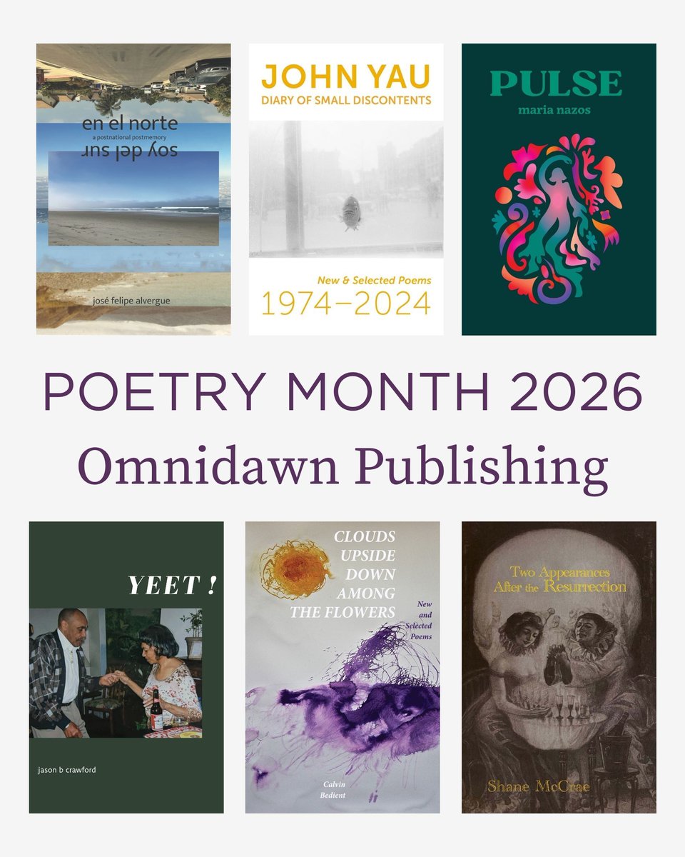UChicagoPress's tweet photo. Continuing our #NationalPoetryMonth celebrations, today we spotlight Omnidawn, a nonprofit publisher based in California that publishes boundary-pushing work that pushes the limits of convention. Enjoy 40% off recent Omnidawn poetry with code POETRYMONTH: https://t.co/VL1ruMB1Zv https://t.co/SsNcevcq7F