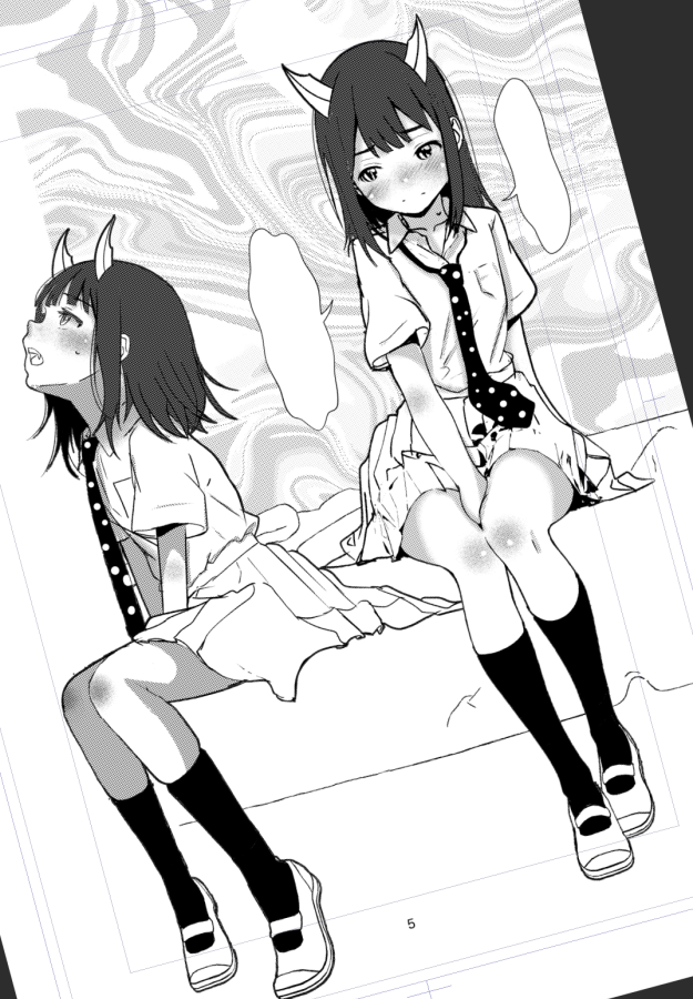 oasisの日本公演の日に描いていたのは覚えているので、だいたい半年前の原稿になります。今とは少し絵柄が違っていて、修正に手間がかかっています。 