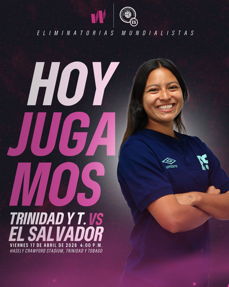 ¡Hoy partido de nuestra Selecta Femenina!
🇹🇹🆚🇸🇻
🕣 4:00 p.m.
🏟️ Hasely Crawford Stadium, Trinidad y Tobago

📺🇸🇻 ESPN 2 y Disney + Premium.
📺🇺🇸 Golazo Network, VIX y Paramount +