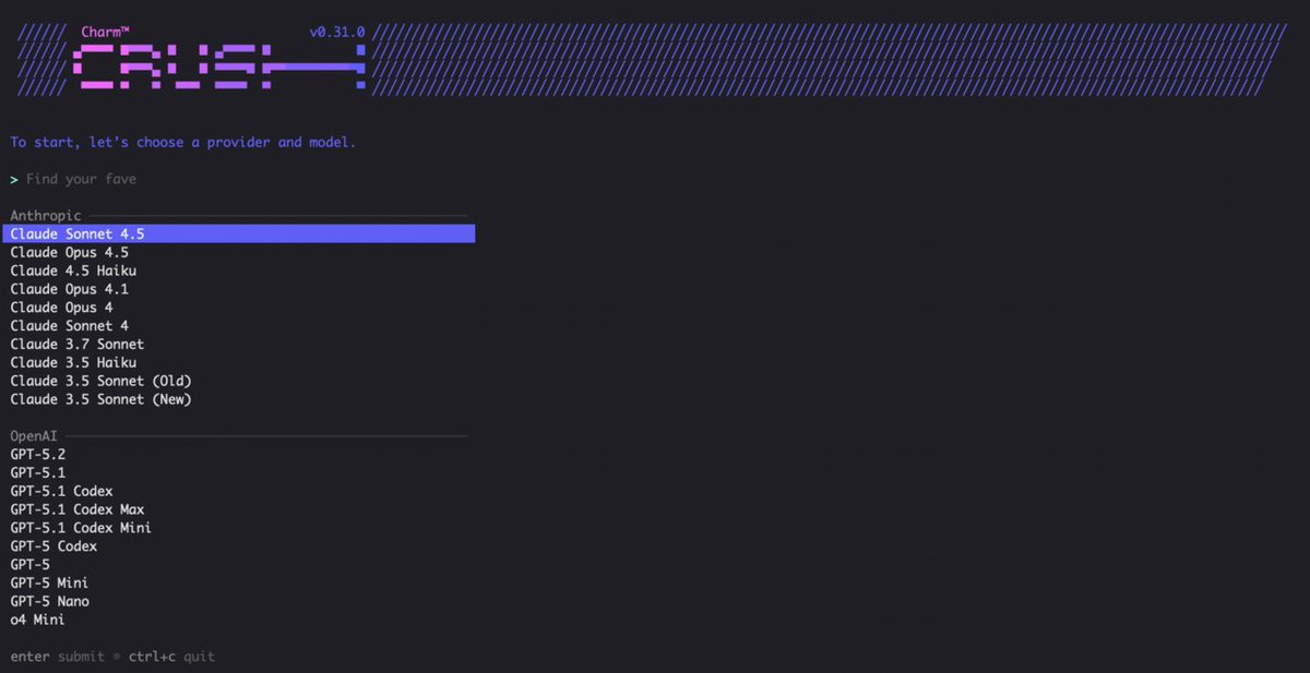 CLIhub's tweet image. Crush v0.59.0 just dropped! 🚀 Coolest part? Built-in `jq` so your agent can easily parse huge JSON files. Plus a new skills sidebar &amp;amp; speed boosts! #CLI #DevTools #OpenSource 💾 ift.tt/KjycQlL