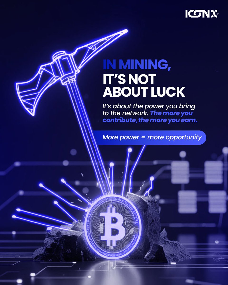 ICONX_TECH_'s tweet image. Mining isn’t about luck, it’s about contribution.

The more power you bring to the network, the more opportunity you create for yourself.

Build your power. Grow your potential.

#bitcoinmining #hashpower #cryptomindset #miningstrategy #iconx