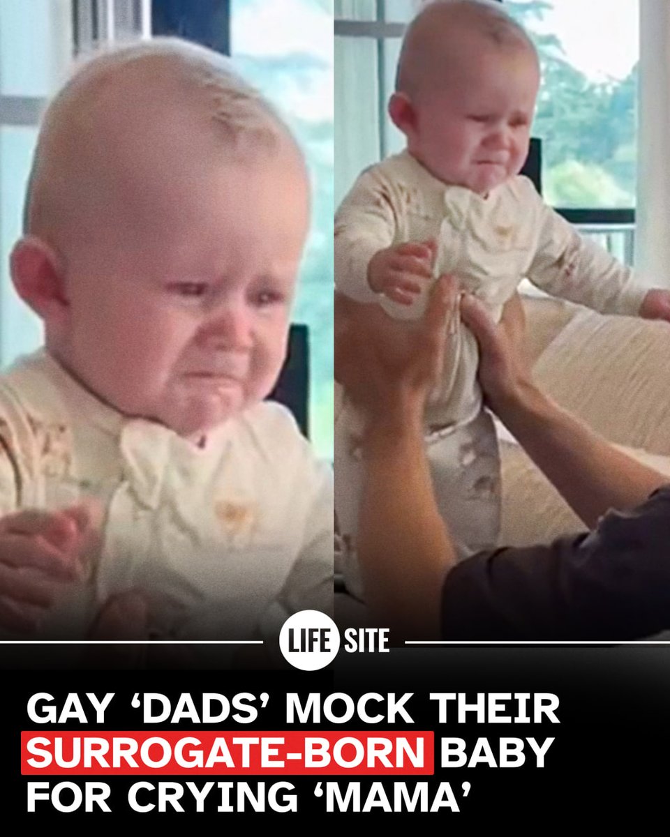 Homosexual couple MOCKS surrogate-born baby for crying "mama." This is child abuse.

lifepetitions.com/petition/surro…