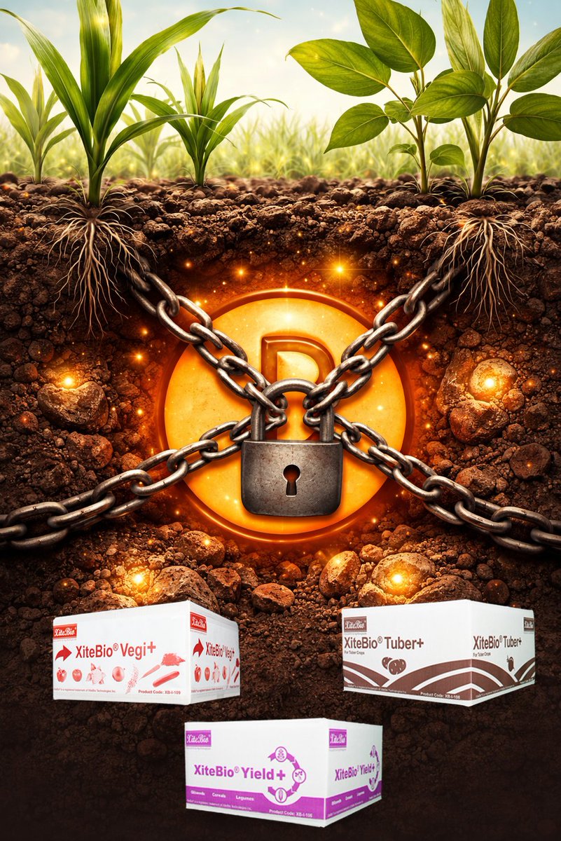 XiteBio_Ag's tweet photo. Phosphorus can be present in the soil, but still unavailable to crops.

Supporting phosphorus availability early in the season is key to strong crop establishment.

Let XiteBio’s P-solubilizing technology help unlock its full potential. 🌱

Learn more: https://t.co/78hfibF4i0 https://t.co/azeUPKylTl