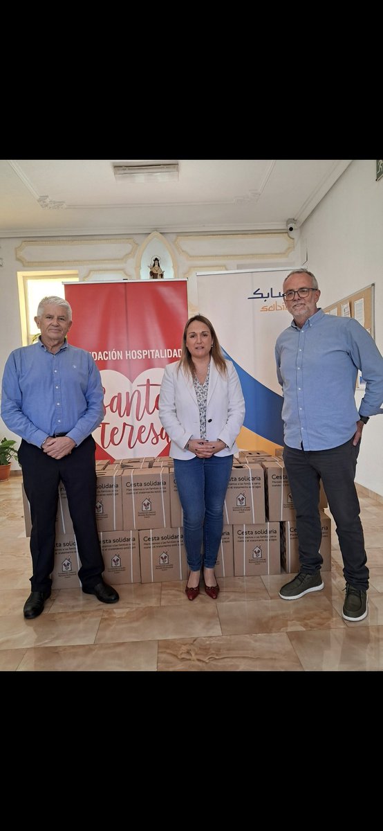 Muy agradecidos a Esther Fortea de la FUNDACIÓN SABIC ESPAÑA, por la donación de alimentos a nuestra HOSPITALIDAD DE SANTA TERESA DE CARTAGENA.