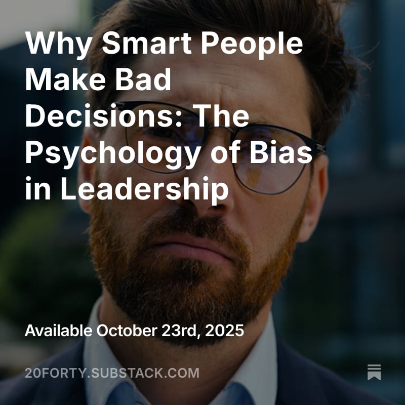 HFactorMethod's tweet image. Your team is why your transformation is failing.
Not because they're not smart enough.
Because they're TOO smart.
Intelligence creates blind spots.
Issue 235 explains the paradox: hubs.ly/Q049tzR10

#LeadershipPsychology #CognitiveBias #OrganizationalBehavior #Leadership