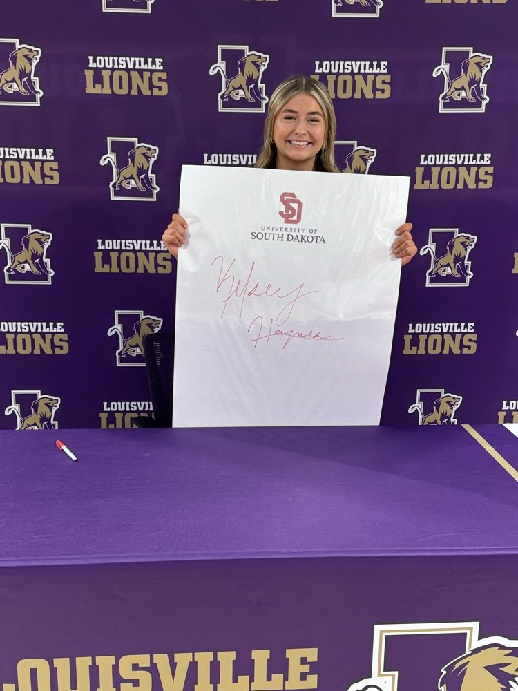 Congratulations to Kelsey Haynes. She signed her banner to attend the University of South Dakota. She plans to major in radiography. We are proud of you! #WhatWeDo