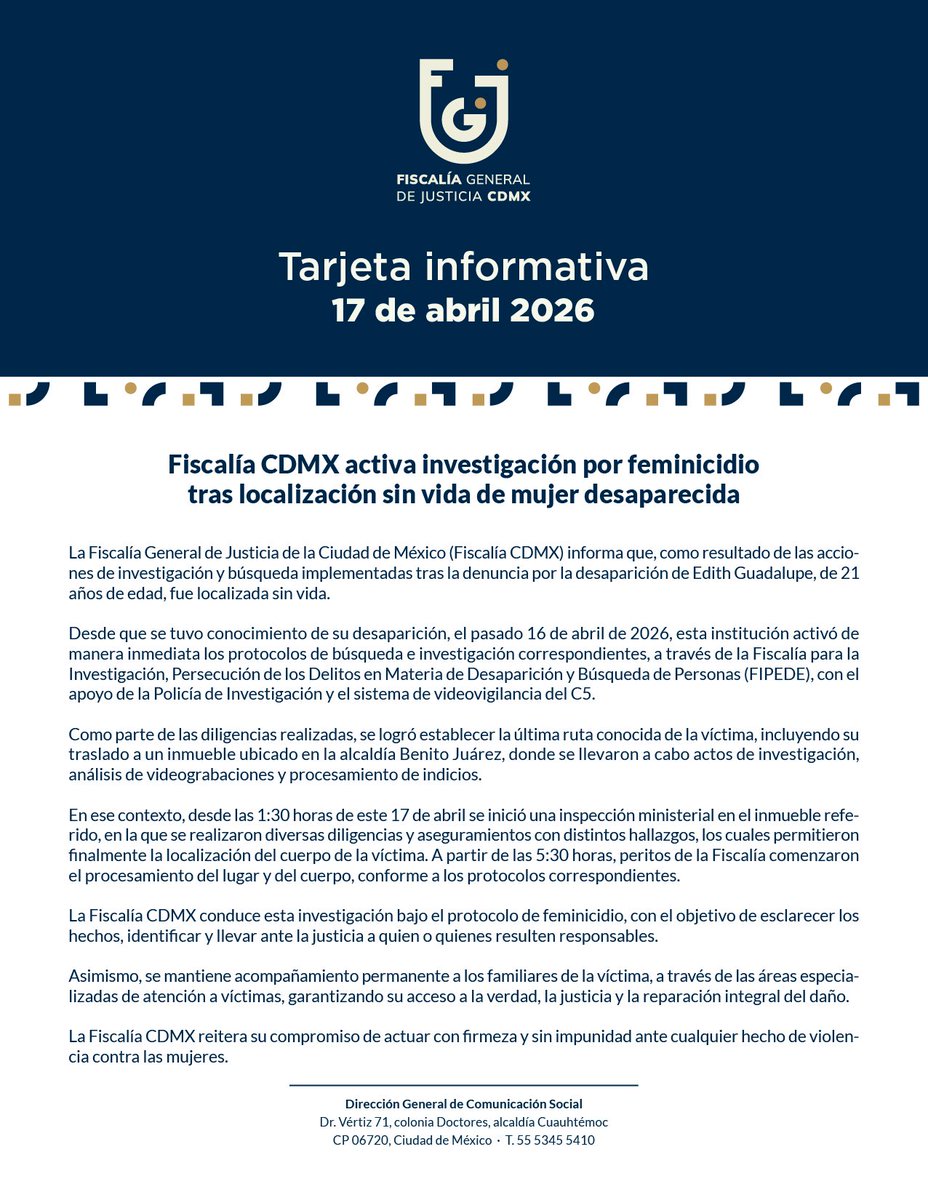 Fiscalía CDMX tweet media